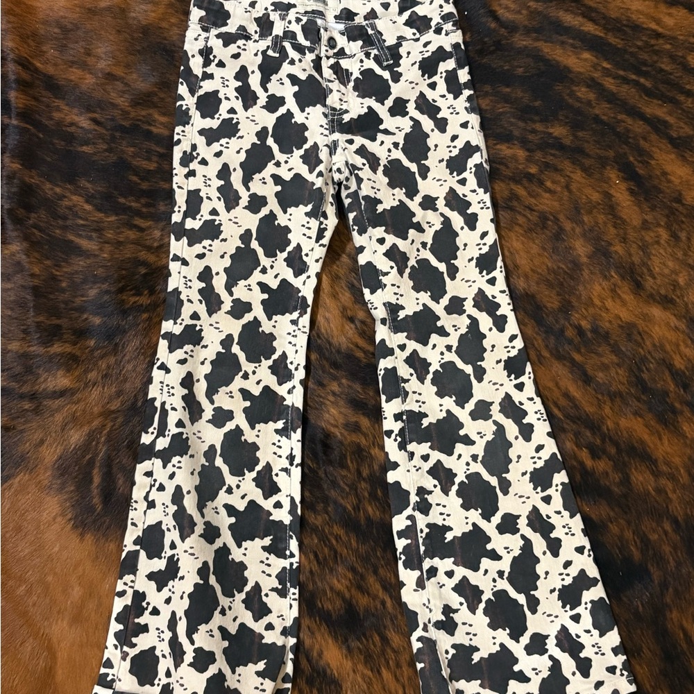 Chic Black and Cream Women's Flare Pants
